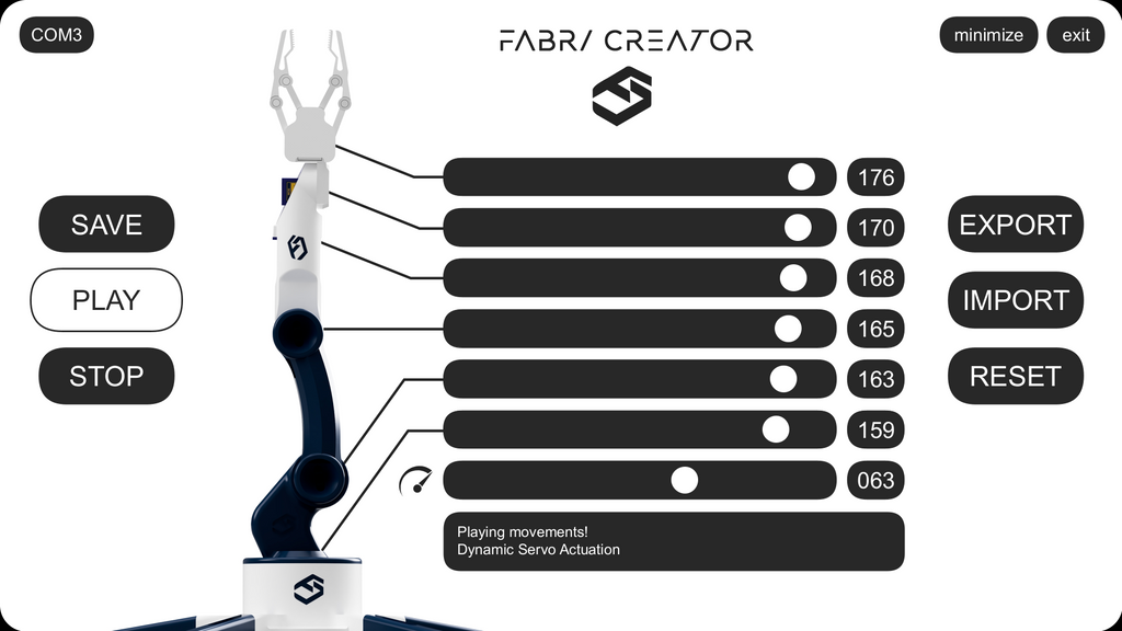Sistema de Control Brazo Robótico - Aplicación para Windows y Linux