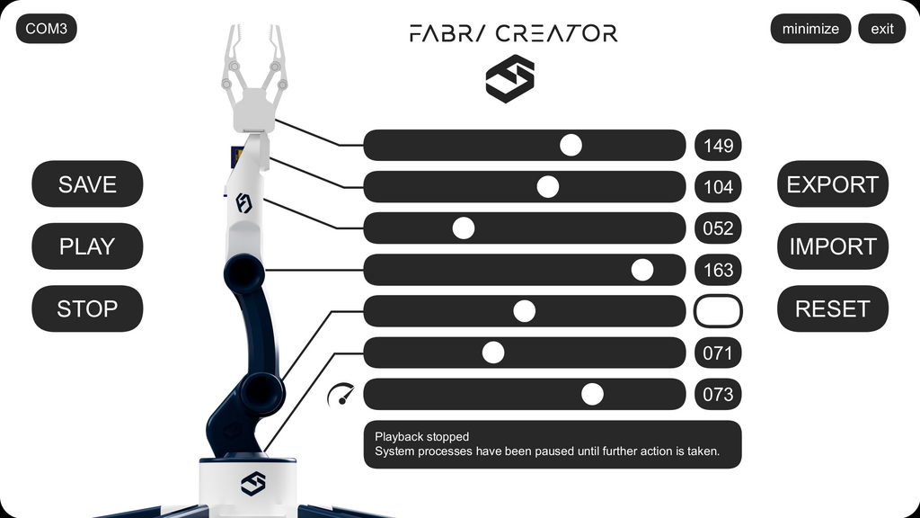 Sistema de Control Brazo Robótico - Aplicación para Windows y Linux
