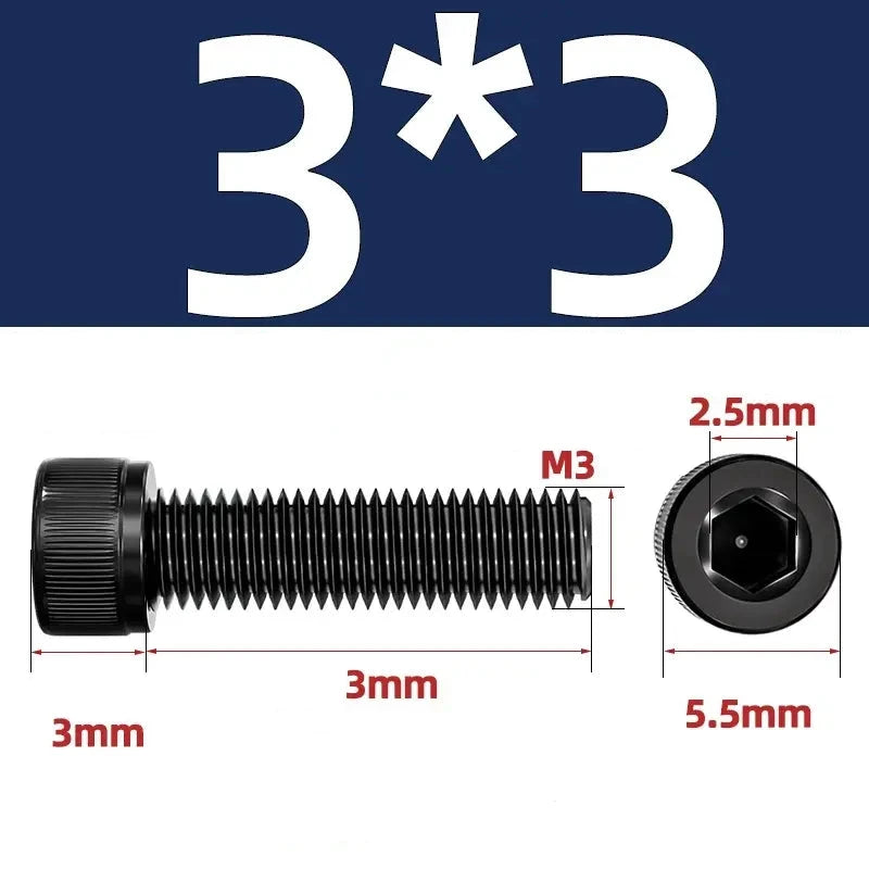 Black Hex Socket Cap Screw - M4, M3, M6