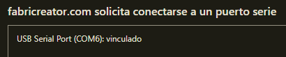 Puerto USB Serial COM seleccionado